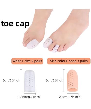 Ugbtxlz Silicone Toe Protectors - 10 Pieces for Pain Relief from Ingrown Toenails Bubbles & Friction | Skin Tone & White Options - Buy Online on GoSupps.com