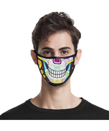 ZLUU 1PC Halloween Adults Protective Face Mask Personalized Patterns Face Cover Safe Skin Friendly Face Sheild Washable Reusable Adult Christmas Printed Masks are Washable - Buy Online on GoSupps.com