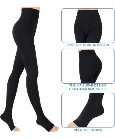 Evolyline 20-30 mmHg Medical Compression Tights | Open Toe Graduated Support Pantyhose | Compression Socks for Varicose Veins & Edema | Black XXL - Buy Online on GoSupps.com