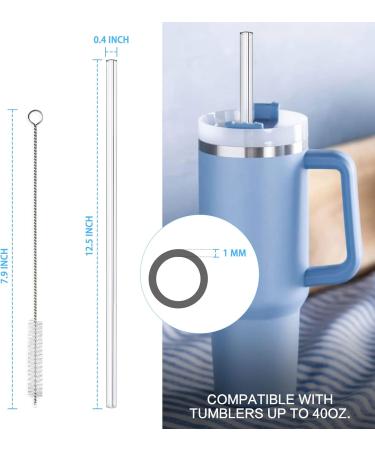8 Pack Replacement Straws for Stanley Tumbler - Reusable Plastic Straws - 12.5 - with Cleaning Brush - Buy Online on GoSupps.com