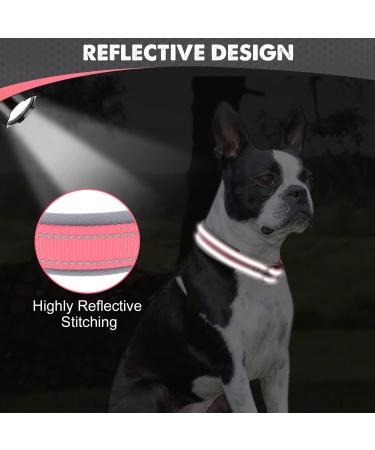 Joytale Pink Neoprene Dog Collar for Medium Dogs - Softly Padded Reflective & Durable | 1 Pack - Buy Online on GoSupps.com