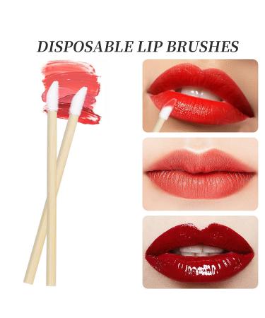100 Pcs Premium Disposable Lip Brushes with Bamboo Handle - Makeup Tool Kit - Buy Online on GoSupps.com