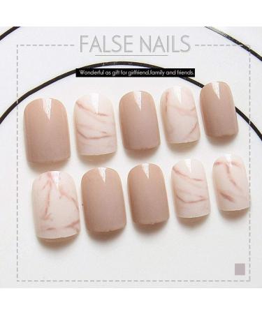 Jovono Shiny Press on Nails | Short Square Acrylic False Nails (24pcs) | Perfect for Women & Girls | Fast International Shipping - Buy Online on GoSupps.com