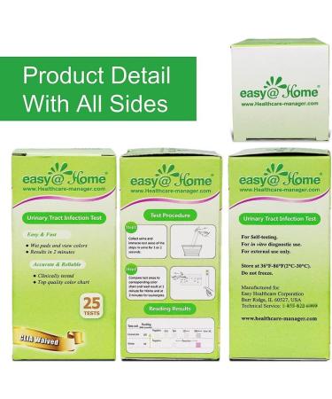 Easy Home UTI Test Strips 100 Count - Monitor Urinary Tract Infections - FSA Eligible for OTC Use - Urinalysis - Pack of 1 - Buy Online on GoSupps.com