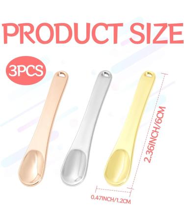 3PCS Mini Metal Makeup Spatula Set for Skincare - Reusable Facial Cosmetic Beauty Spoon - Buy Online on GoSupps.com