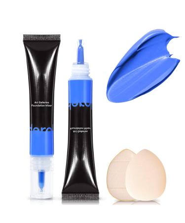 NewBang Blue Foundation Mixing Pigment to Natural Undertone Blend with Foundations-Warm to Cold  including Finger Puff