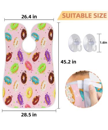 Colorful Donut Pattern Beard Bib Apron | Non-Stick Waterproof Hair Catcher for Men | Perfect Grooming Gift - Buy Online on GoSupps.com