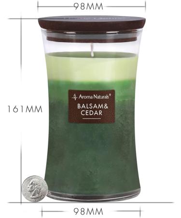 Aroma Naturals 3-Layer Scented Candle 21.52 oz - Balsam & Cedar | 100-Hour Burn Time | Soy Wax | Aromatherapy Candle with Wooden Lid - Buy Online on GoSupps.com