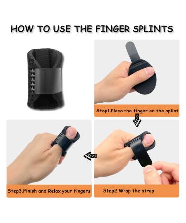 LICQIC Finger Splint: Support & Straightener for Broken, Bent Fingers - Arthritis Pain Relief - 1 Finger Splint + 1 Thumb Splint - Buy Online on GoSupps.com
