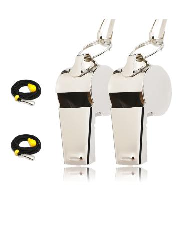 AMBITIONJUMP Whistle for Coaches, Metal Whistles for Adults with Lanyard, Loud Sport Whistle for Referee Teacher Police Soccer Gym 2 pack - Buy Online on GoSupps.com