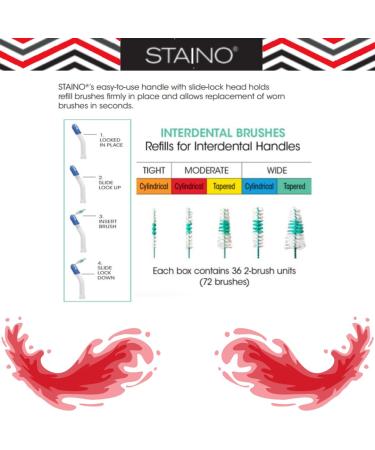 Staino Interdental Brush Refills - Ultra Cylindrical - 36 Brush Units for Effective Oral Care | International Shipping - Buy Online on GoSupps.com