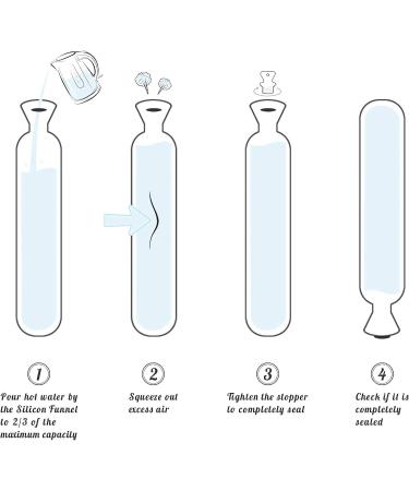 Long Hot Water Bottle with Soft Cover - 2L Thermal Pillow for Babies & Adults 73cm | Includes Funnel & Plush Neck/Shoulder Support - Buy Online on GoSupps.com