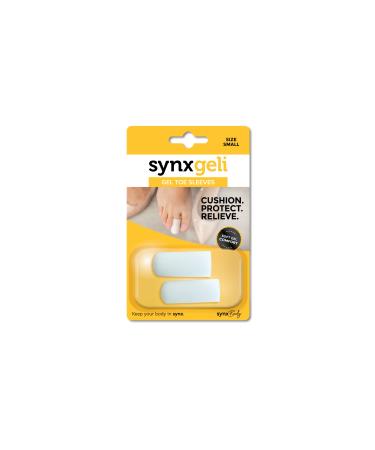 SynxBody SynxGeli Toe Sleeves - Little and Big Toe Protectors Toe Cushions for Pain Relief - Hammer Toe Straightener - Toe Pads Gel Toe Caps Small