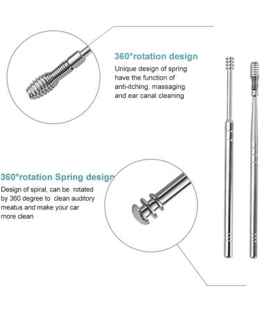 GONEBIN Stainless Steel Spring Earwax Removal Kit - Black | Innovative Spiral Design Tool Set - Buy Online on GoSupps.com