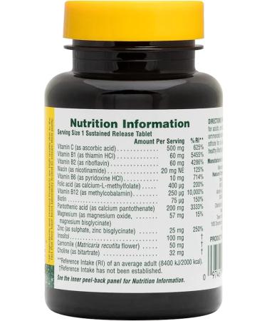 NaturesPlus Mega Complex Sustained Release - B Complex Vitamin C Supplement - 30 Vegetarian Tablets - Buy Online on GoSupps.com
