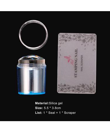 Art Stamps & Nail Scraps | Transparent Silicone Template with Lid | Easy Clean Manicure Tool in Blue Shop Internationally! - Buy Online on GoSupps.com