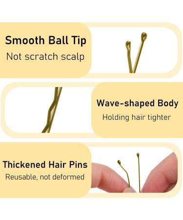 200 Hairpins & 100 Hair Ties Set - Premium Gold Bobby Pins & Updo Accessories for Women & Girls | Ideal for Weddings & Hairdressing - Buy Online on GoSupps.com