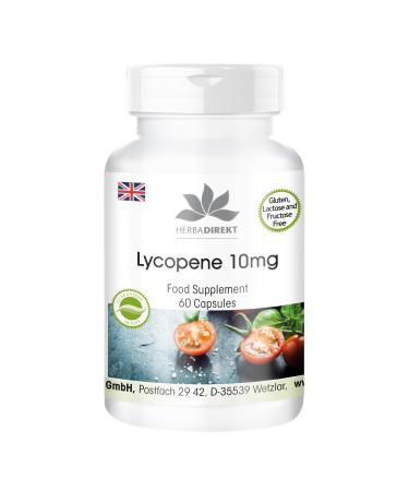 Lycopin with Tomato Extract 10 mg 60 Capsules Vegi 19 g Pack of 1 | HERBADIREKT by Warnke Vitalstoffe