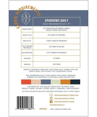 Sparrows Quilt Pattern Set: Pen and Paper Patterns - DIY Quilting Design - Buy Online on GoSupps.com