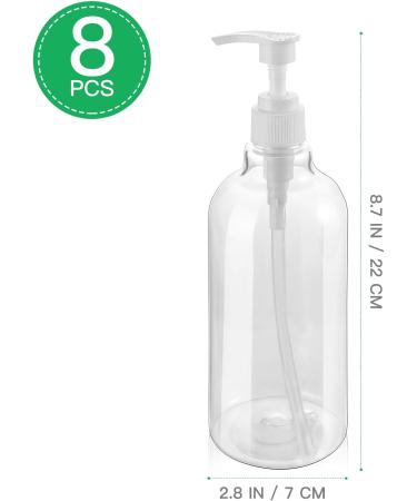 Topbathy 8-Pack Refillable Pump Dispenser Bottles for Hand Gel Shampoo Lotion & Cleaning Liquids - 500ml Kitchen & Bathroom Solutions - Buy Online on GoSupps.com