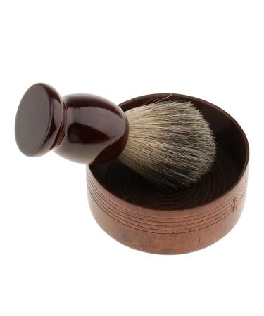 F Fityle Wooden Men's Shaving Brush & Bowl | Premium Barber Beard Care Essentials - International Shipping - Buy Online on GoSupps.com