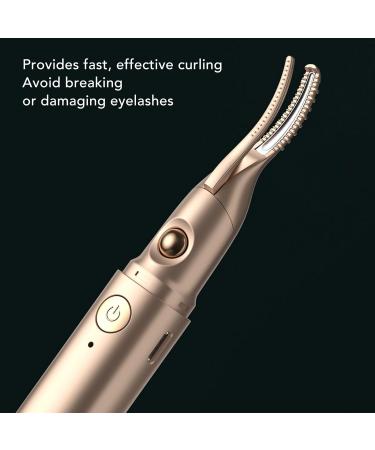 Heated Eyelash Curler 2 in 1 Rechargeable Electric Lash Curlers Fast Trimming Eyebrows & Nasal Hair Anti-Burn for Makeup Curling Eye Lashes 24 Hours Long Lasting (Champagne - Buy Online on GoSupps.com