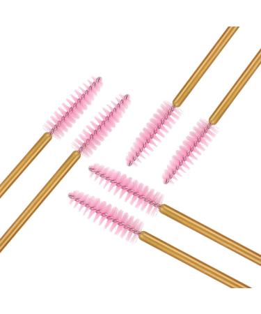 300 Pack Mascara Wand Eyelash Brush Disposable Eye Lash Applicator Kit in Gold/Pink - Buy Online on GoSupps.com
