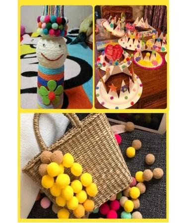 300Pcs Multi-Colored Pom Poms with Double Sided Tabs | Soft & Fluffy Puff Balls 10-20mm for Kids DIY Crafts - Buy Online on GoSupps.com