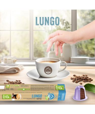La Natura Lifestyle LUNGO BIO 60 COFFEE CAPSULES compatible with Nespresso capsule machines | 100% industrially compostable coffee capsules | Ecological - Buy Online on GoSupps.com