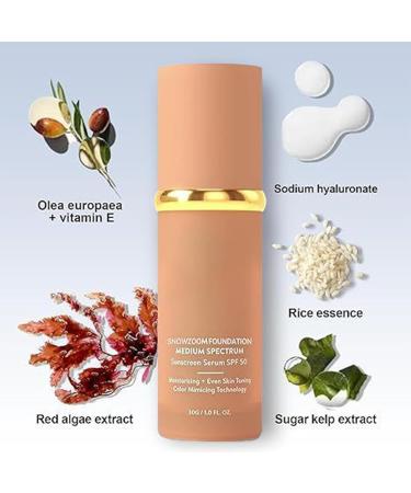 Self-Adjusting Foundation - 30ml 4 in 1 SPF 50 Foundation Tinted | Makeup For Sensitive Oily Skin Mature Types Evening Date Dance Running Hiking - Buy Online on GoSupps.com