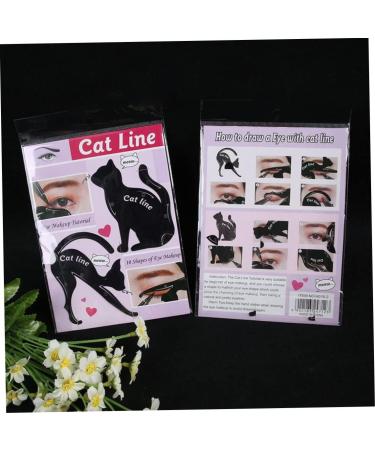 2 pi ces mod le d'eye-liner pour chat mat riau PVC de qualit sup rieure applicateurs de maquillage pour les yeux fum s outil pochoir guide d'eye-liner en forme chat pour d butant en ma - Buy Online on GoSupps.com
