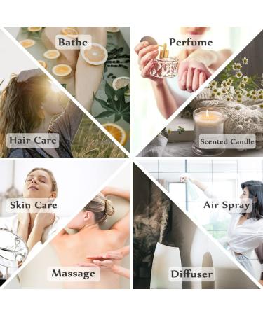 Essential Oil Set 6x10ML - 100% Pure Organic Aromatherapy Oils for Diffuser Massage & Spa - Rose Jasmine Sandalwood Vanilla Neroli Peach - Buy Online on GoSupps.com