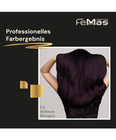 Femmas Professional Hair Color 5.5 - Light Brown Mahogany Cream with Argan Oil & Keratin | Long-Lasting & Radiant Color | 100ml Pack - Buy Online on GoSupps.com
