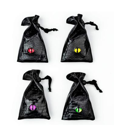 4 Pack Dice Bags with Dragons Eye Design Drawstring Pouch Storage Bag for DND RPG MTG Game Dices, Coins and Accessories