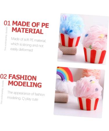 Buy 2pcs Cartoon Ice Cream Bath Balls - Soft Bath Loofah Sponges | Perfect for Men & Women | Fun Shower Puff for Relaxing Cleansing - Buy Online on GoSupps.com