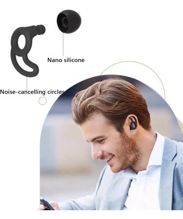 Chlffua Earplugs for Sleeping - Soft Reusable Silicone Noise Reduction 30-40dB Includes 6 Attachments (S/M/L) - Ideal for Travel & Concentration - Black - Buy Online on GoSupps.com