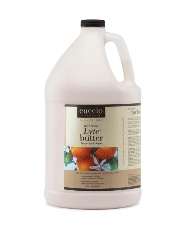 Cuccio Naturale Lyte Ultra Sheer Body Butter Tangerina & Argan 1 Gallon (128 oz) Lightweight 24-Hour Moisturizer for Dry Skin with Argan Oil & Vitamin E Fast-Absorbing & Non-Greasy Formula