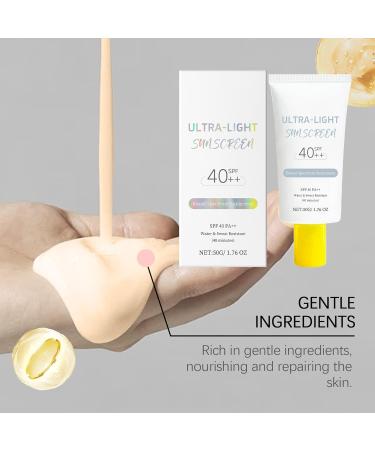  WJnflQN Moisturizing Face Sunscreen - 50g Invisible Daily Face Protection SPF40 Light Non-Greasy Texture No White Fade Skin Care for Sports Travel and Outdoor Activities - Buy Online on GoSupps.com
