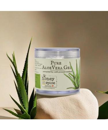Buy 100% Pure Aloe Vera Gel - Natural Moisturizer for Face & Hair | Honey and Spice | Hydrating & Soothing Skin - 3.5 Ounce - Buy Online on GoSupps.com
