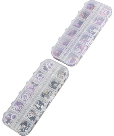 Halloween Decoration 2 Box Salon 3D Skull Pattern Nail Art Slices Clay Halloween Nail Art Sequins Party Decoration for Women - Buy Online on GoSupps.com