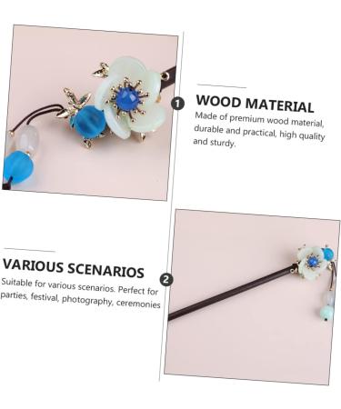 minkissy 1pc Updo Hairpin Hair Stick Pin Hair Chopsticks Retro Hairpin Bun Hair Clip Curly Hair Stick Chinese Hair Sticks Vintage Hairpin Jade Hair Stick The Flowers Wooden Stone Flower - Buy Online on GoSupps.com