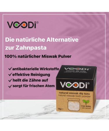 VOODi Natural Miswak Tooth Powder - 100% Pure Chemical-Free Teeth Whitening & Strengthening (10g - Buy Online on GoSupps.com