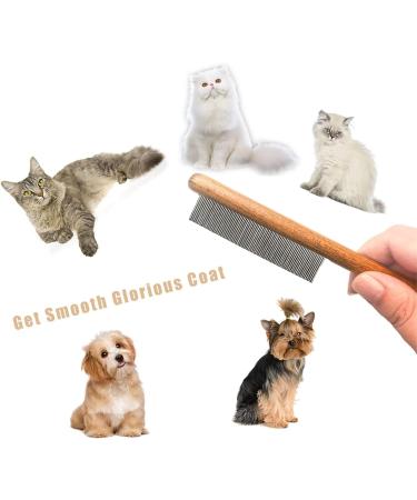 Stainless Steel Pet Comb Pet Combs With Wooden Handle Pet Grooming Comb Skin Friendly Comb Anti-Tangle Comb Removes Knots And Tangles Solid Wood Comb For Removing Floating Hair And Fleas - Buy Online on GoSupps.com