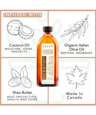 Fossa Coconut Oil Hair Treatment with Shea Butter | Lightweight Hair Oil for All Types | Prevents Split Ends & Reduces Breakage | 100ml - Buy Online on GoSupps.com