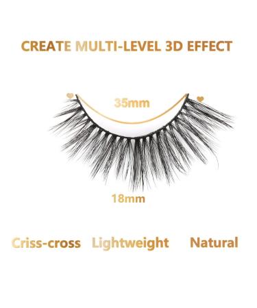 8 Pairs 18mm False Eyelashes Multipack - Natural Look & Fluffy Wispy Faux Mink Lashes - Lightweight Criss-Cross Design - Wholesale No Glue - Buy Online on GoSupps.com