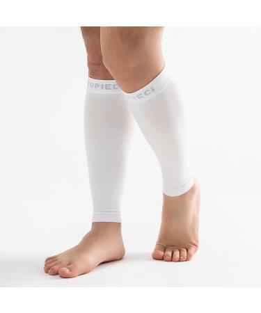 Calf Compression Sleeve for Men & Women | 20-30mmHg Shin Splint Pain Relief - White XX-Large - Buy Online on GoSupps.com