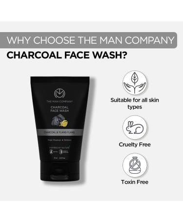 Ultimate Face Wash Duo - Charcoal & Vitamin C | 75ml | Oil-Free Blackhead Removal Instant Glow for All Skin Types | The Man Company - Buy Online on GoSupps.com