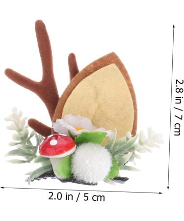 minkissy 1pair Clips Pins Reindeer Brown Hairpin and for Christmas Ears Antler Cat Adorable Accessories Decor with Party Accessory Xmas Mushroom Barrette Alligator Horn Decoration - Buy Online on GoSupps.com