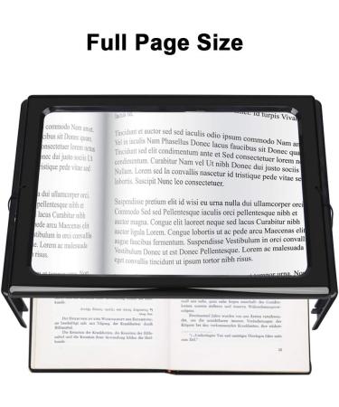 Lofe 3X Enlargement Reading Light - A4 Rectangular LED Magnifier for Seniors | Foldable Stand for Books Maps & Jewelry - Buy Online on GoSupps.com
