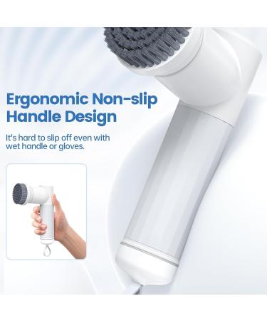 dinio Power Scrubber Upgraded Cordless Electric Scrubber with Short Handle Cleaning Brush with 6 Replacement Parts Brush - Buy Online on GoSupps.com